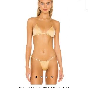 Monica Hansen Gold Swimsuit.